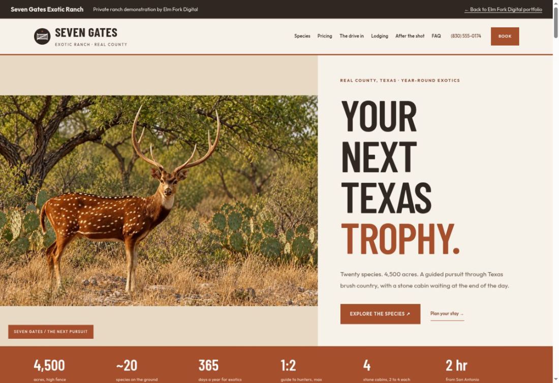 Preview of the Seven Gates Exotic Ranch design sample