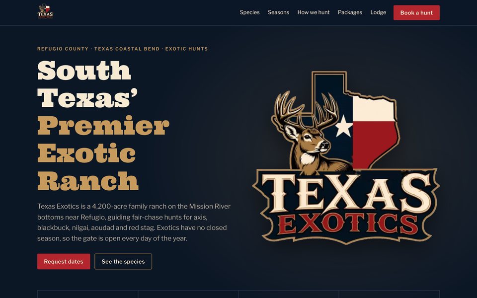 Preview of the Texas Exotics Ranch design sample
